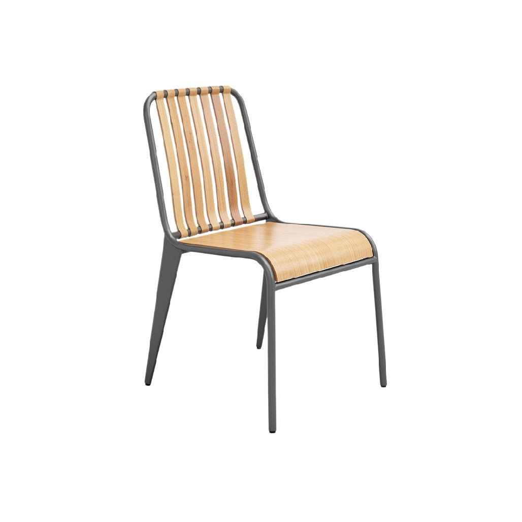 Modern Minimalist Dining Chair with Metal Frame and Woven Seat