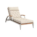 "Modern Adjustable Lounge Chair with Wood Accents and Cushioned Seating"